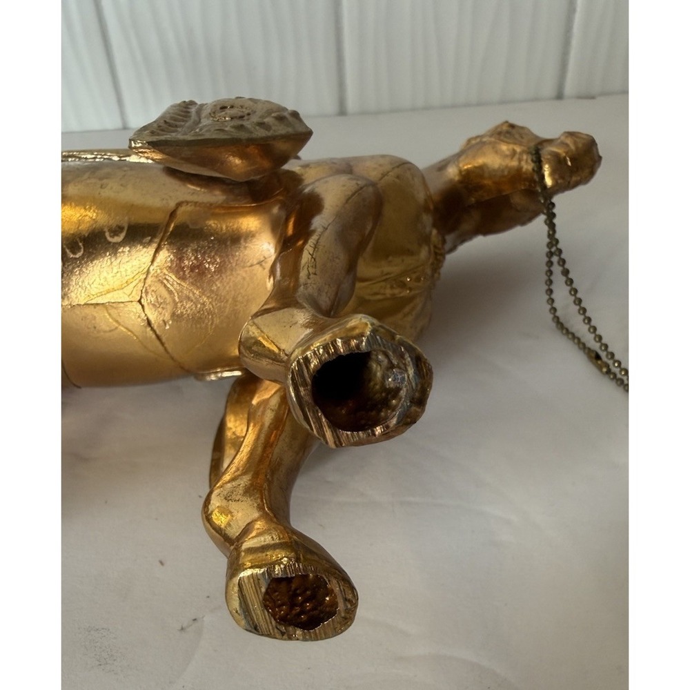 Vintage MCM Brass Like Western Style Horse w Saddle Nostalgic Americana Decor - Picture 13 of 16